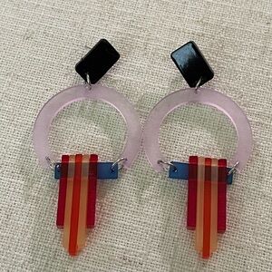 Handmade Bold Geometric Drop Earrings